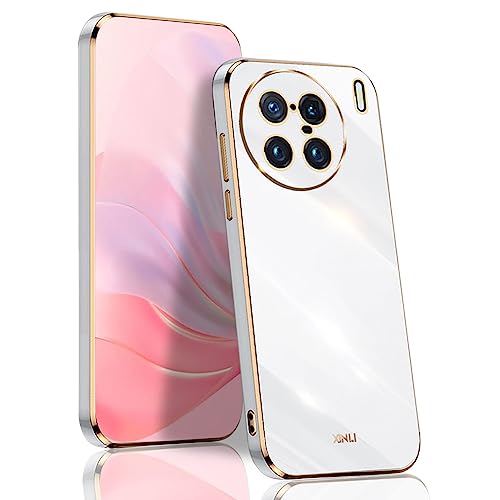 BORYA Hülle für Vivo X90 Pro 5G, Ultra Dünn Stoßfest Premium TPU Bumper Handyhülle, Weiches Seidig Silikon Schutzhülle Elegant Galvanisiert Phnom Penh Case, Weiß von BORYA