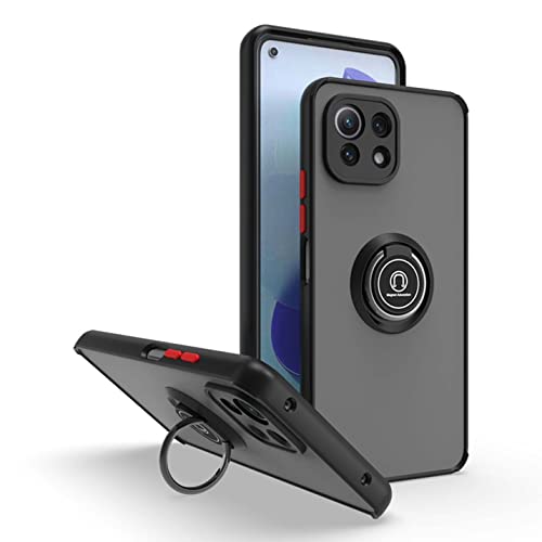 BORYA Hülle für Xiaomi 11 Lite 5G NE/Xiaomi Mi 11 Lite, Hochwertiges Matte Weiches Silikon TPU+PC Bumper Handyhülle Ultra Dünn Stoßfest Case Ring Ständer Schutzhülle, Schwarz Rot BORYA Hülle für Xiaomi 11 Lite 5G NE/Xiaomi Mi 11 Lite, Hochwertiges Matte Weiches Silikon TPU+PC Bumper Handyhülle Ultra Dünn Stoßfest Case Ring Ständer Schutzhülle, Schwarz Rot von BORYA