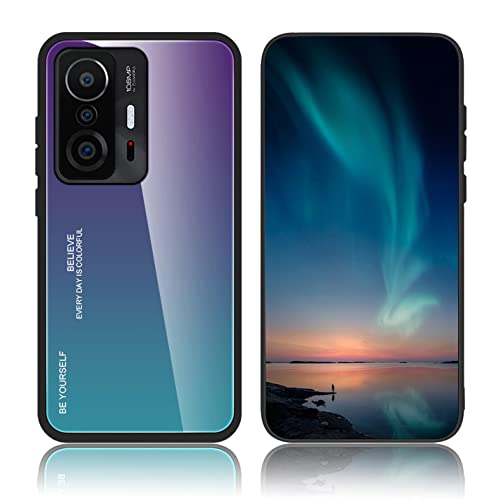 BORYA Hülle für Xiaomi 11T Pro 5G/Xiaomi 11T 5G, Ultra Dünn Weiches Silikon TPU Bumper Stoßfest Handyhülle, Elegant Bunt Gradient 9H Gehärtetes Glas Schutzhülle, Aurora-Blau BORYA Hülle für Xiaomi 11T Pro 5G/Xiaomi 11T 5G, Ultra Dünn Weiches Silikon TPU Bumper Stoßfest Handyhülle, Elegant Bunt Gradient 9H Gehärtetes Glas Schutzhülle, Aurora-Blau von BORYA