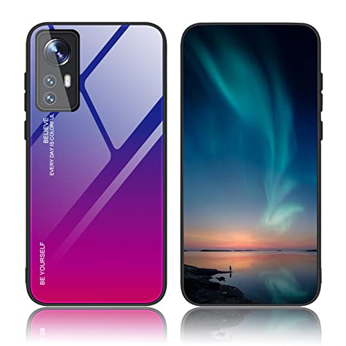 BORYA Hülle für Xiaomi 12T 5G, Ultra Dünn Weiches Silikon TPU Bumper Stoßfest Handyhülle, Elegant Bunt Gradient 9H Gehärtetes Glas Schutzhülle, Gradient Blau-Rot BORYA Hülle für Xiaomi 12T 5G, Ultra Dünn Weiches Silikon TPU Bumper Stoßfest Handyhülle, Elegant Bunt Gradient 9H Gehärtetes Glas Schutzhülle, Gradient Blau-Rot von BORYA