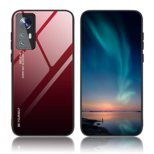 BORYA Hülle für Xiaomi 12T 5G, Ultra Dünn Weiches Silikon TPU Bumper Stoßfest Handyhülle, Elegant Bunt Gradient 9H Gehärtetes Glas Schutzhülle, Gradient Rot BORYA Hülle für Xiaomi 12T 5G, Ultra Dünn Weiches Silikon TPU Bumper Stoßfest Handyhülle, Elegant Bunt Gradient 9H Gehärtetes Glas Schutzhülle, Gradient Rot von BORYA