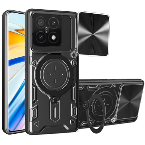 BORYA Hülle für Xiaomi 14T Pro, Ultra Dünn Militärqualität Stoßfest Schutzhülle, PC+TPU Silikon Handyhülle mit Magnetisches Metall Ring Ständer Und Kamera Cover. Schwarz BORYA Hülle für Xiaomi 14T Pro, Ultra Dünn Militärqualität Stoßfest Schutzhülle, PC+TPU Silikon Handyhülle mit Magnetisches Metall Ring Ständer Und Kamera Cover. Schwarz von BORYA