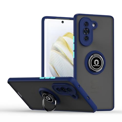BORYA Hülle für Xiaomi Poco F7 5G, Hochwertiges Matte Weiches Silikon TPU+PC Bumper Handyhülle Ultra Dünn Stoßfest Case Ring Ständer Schutzhülle, Königsblau von BORYA