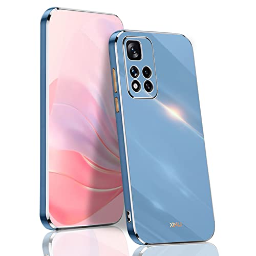 BORYA Hülle für Xiaomi Redmi Note 11 Pro+ Plus 5G, Ultra Dünn Stoßfest Premium TPU Bumper Handyhülle, Weiches Seidig Silikon Schutzhülle Elegant Galvanisiert Phnom Penh Case, Blau von BORYA