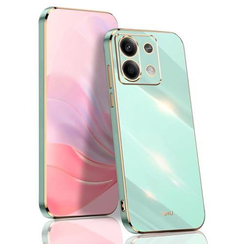 BORYA Hülle für Xiaomi Redmi Note 13 5G, Ultra Dünn Stoßfest Premium TPU Bumper Handyhülle, Weiches Seidig Silikon Schutzhülle Elegant Galvanisiert Phnom Penh Case. Grün von BORYA