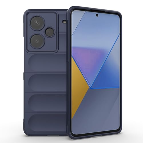 BORYA Hülle für Xiaomi Redmi Note 13 Pro+ Plus 5G, Stoßfest Weiches Premium TPU Bumper Silikon Handyhülle, Fallschutz Airbag-Design Schutzhülle, Ultra Dünn Dauerhaft Case. Dunkelblau von BORYA