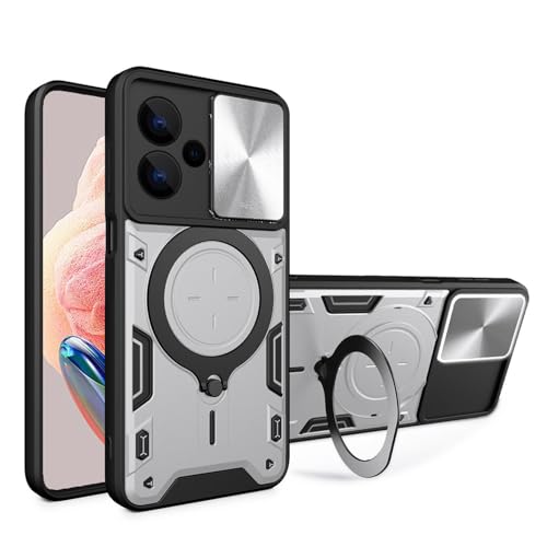 BORYA Hülle für Xiaomi Redmi Note 13 Pro+ Plus 5G, Ultra Dünn Militärqualität Stoßfest Schutzhülle, PC+TPU Silikon Handyhülle mit Magnetisches Metall Ring Ständer Und Kamera Cover. Silbrig BORYA Hülle für Xiaomi Redmi Note 13 Pro+ Plus 5G, Ultra Dünn Militärqualität Stoßfest Schutzhülle, PC+TPU Silikon Handyhülle mit Magnetisches Metall Ring Ständer Und Kamera Cover. Silbrig von BORYA