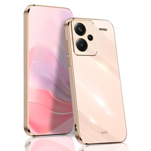 BORYA Hülle für Xiaomi Redmi Note 13 Pro+ Plus 5G, Ultra Dünn Stoßfest Premium TPU Bumper Handyhülle, Weiches Seidig Silikon Schutzhülle Elegant Galvanisiert Phnom Penh Case, Rosa von BORYA