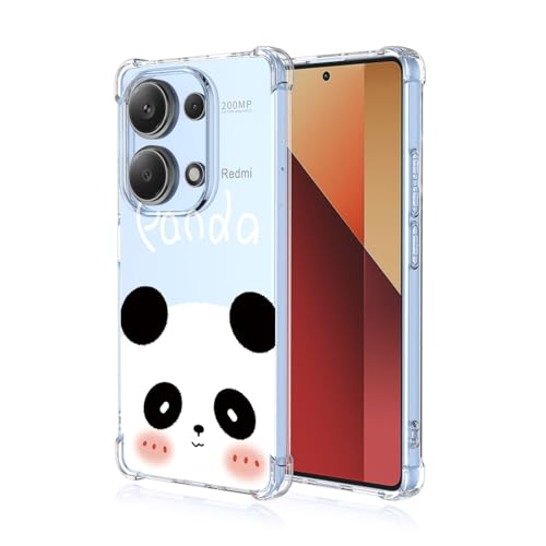 BORYA Hülle für Xiaomi Redmi Note 13 Pro 4G, Stoßfest Weiches Transparent Silikon TPU Bumper Handyhülle Ultra Dünn Seidig Hochwertiges Elegant Schutzhülle,Panda von BORYA