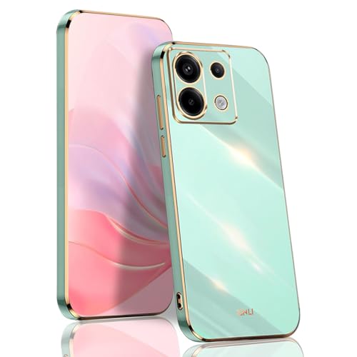 BORYA Hülle für Xiaomi Redmi Note 13 Pro 5G, Ultra Dünn Stoßfest Premium TPU Bumper Handyhülle, Weiches Seidig Silikon Schutzhülle Elegant Galvanisiert Phnom Penh Case. Grün von BORYA