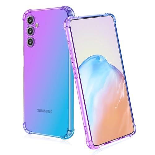 BORYA Silikon Hülle für Samsung Galaxy M34 5G, Transparent Weiches Seidig Ultra Dünn TPU Stoßfest Kratzfest Handyhülle, Elegant Bunt Gradient Schutzhülle, Lila/blau BORYA Silikon Hülle für Samsung Galaxy M34 5G, Transparent Weiches Seidig Ultra Dünn TPU Stoßfest Kratzfest Handyhülle, Elegant Bunt Gradient Schutzhülle, Lila/blau von BORYA