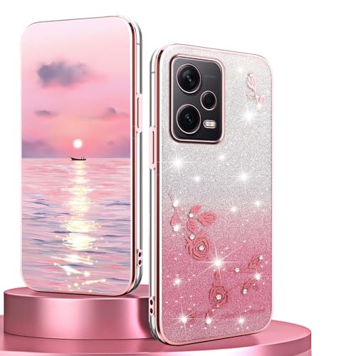 BORYA Silikon Hülle für Xiaomi Redmi Note 12 Pro+ Plus 5G, Stoßfest Ultra Dünn Weiches TPU Handyhülle, Elegant Galvanisierter Glitzer Diamant Blumen Schutzhülle mit Gradient Karte, Rosa BORYA Silikon Hülle für Xiaomi Redmi Note 12 Pro+ Plus 5G, Stoßfest Ultra Dünn Weiches TPU Handyhülle, Elegant Galvanisierter Glitzer Diamant Blumen Schutzhülle mit Gradient Karte, Rosa von BORYA