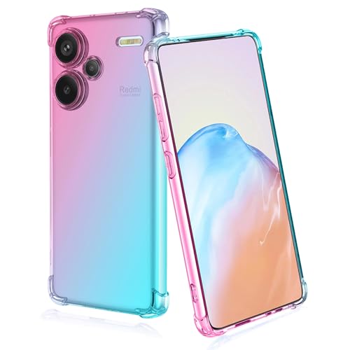 BORYA Silikon Hülle für Xiaomi Redmi Note 13 Pro+ Plus 5G, Transparent Weiches Seidig Ultra Dünn TPU Stoßfest Kratzfest Handyhülle, Elegant Bunt Gradient Schutzhülle, Rosa/Grün BORYA Silikon Hülle für Xiaomi Redmi Note 13 Pro+ Plus 5G, Transparent Weiches Seidig Ultra Dünn TPU Stoßfest Kratzfest Handyhülle, Elegant Bunt Gradient Schutzhülle, Rosa/Grün von BORYA