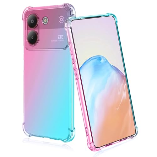BORYA Silikon Hülle für ZTE Blade A54, Transparent Weiches Seidig Ultra Dünn TPU Stoßfest Kratzfest Handyhülle, Elegant Bunt Gradient Schutzhülle, Rosa/Grün BORYA Silikon Hülle für ZTE Blade A54, Transparent Weiches Seidig Ultra Dünn TPU Stoßfest Kratzfest Handyhülle, Elegant Bunt Gradient Schutzhülle, Rosa/Grün von BORYA
