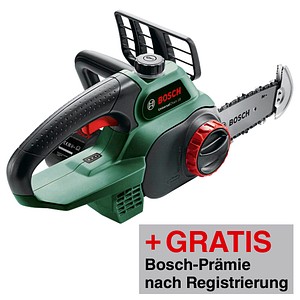 AKTION: BOSCH Home & Garden UniversalChain 18 Akku-Kettensäge 18,0 V, ohne Akku mit Prämie nach Registrierung AKTION: BOSCH Home & Garden UniversalChain 18 Akku-Kettensäge 18,0 V, ohne Akku mit Prämie nach Registrierung von BOSCH Home & Garden