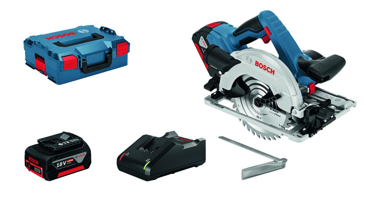 BOSCH Professional Akku-Handkreissäge-Set GKS 18V-57 G 2x 4.0Ah+L von BOSCH Professional