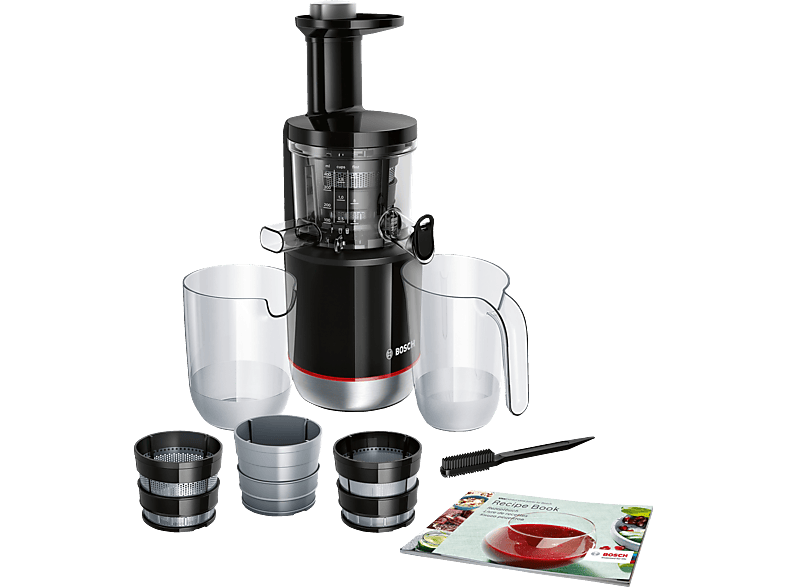 BOSCH MESM731M VitaExtract Slow Juicer 150 Watt, Schwarz/Transparent von BOSCH