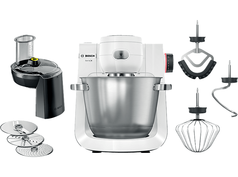 BOSCH MUMS6EW13D Serie 6 Küchenmaschine White (Rührschüsselkapazität: 5,5 l, 1600 Watt) von BOSCH
