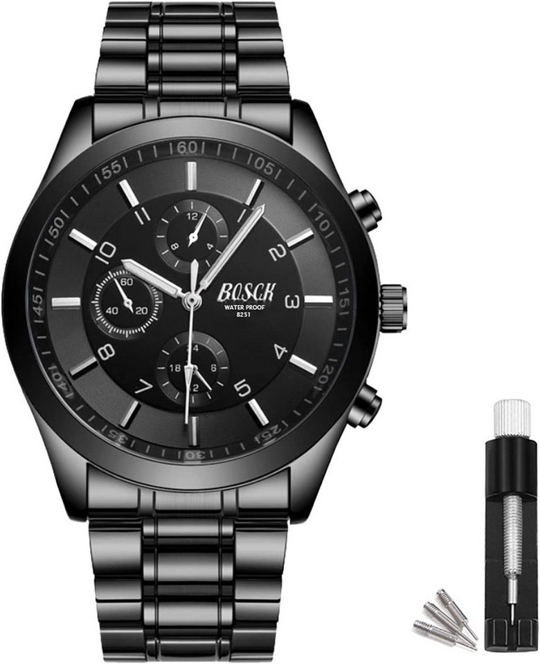 BOSCK Präzises Quarzwerk mit 40 mm Durchmesser unterstreicht den eleganten Watch, 40mm Quarz-Armbanduhr mit kratzfestem Mineralglas BOSCK Präzises Quarzwerk mit 40 mm Durchmesser unterstreicht den eleganten Watch, 40mm Quarz-Armbanduhr mit kratzfestem Mineralglas von BOSCK
