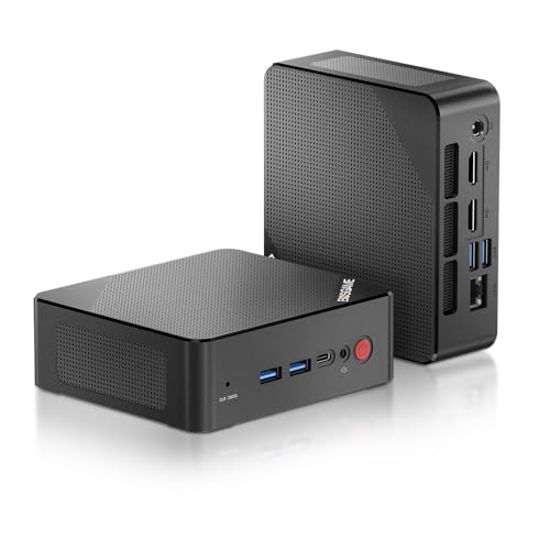 BOSGAME P1 Mini PC, AMD Ryzen 7 5700U (bis zu 4.3GHz, 8C/16T) DDR4 32GB RAM 1TB NVMe M.2 SSD Mini Desktop Computer, WiFi6E/BT5.2/Triple Display 4K@60Hz Output & 2.5 Gigabit Ethernet von BOSGAME