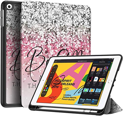 Schutzhülle für iPad 7. Generation, 10.2 2019, BOSLIVE Bibelvers Psalm 46:10 Be Still and Know Slim Stand Folio Case mit Stifthalter, Auto Sleep/Wake Back Smart Soft TPU 7 Zoll 2019 von BOSLIVE