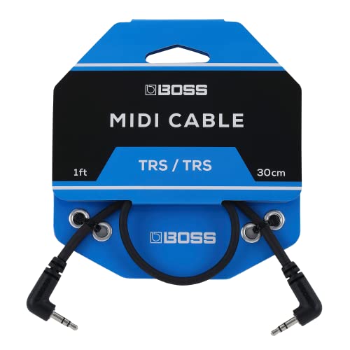BOSS BCC-1-3535 – 30 cm – Platzsparendes 3,5 mm TRS-MIDI-Kabel – hochwertige Verbindung Pedalen von BOSS