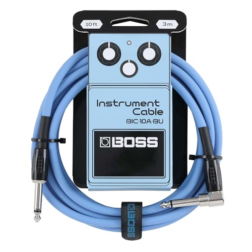 BOSS BIC-10A Serie | Instrumentenkabel | Gerade auf gewinkelte 6,3 mm Klinkenstecker | 3 m Länge | Hochwertige Kabel für Gitarre, Bass & mehr | geräuscharm & robust | Blau BOSS BIC-10A Serie | Instrumentenkabel | Gerade auf gewinkelte 6,3 mm Klinkenstecker | 3 m Länge | Hochwertige Kabel für Gitarre, Bass & mehr | geräuscharm & robust | Blau von BOSS