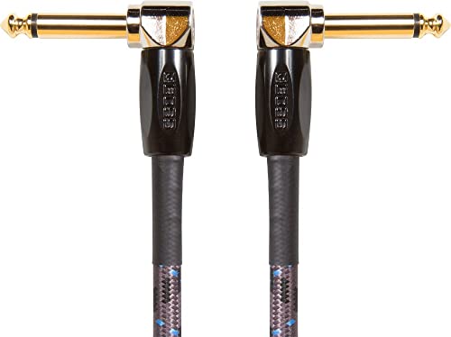 BOSS BIC-PC-3 Studio Grade Instrument Cable, Right-angle 1/4-inch connectors, 6-inch/15 cm length von BOSS