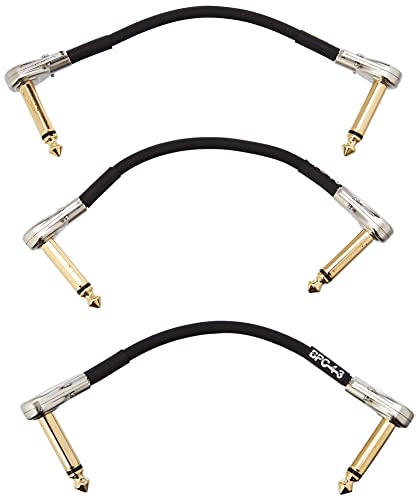 BOSS BPC-4-3 – THREE PACK 4in/10cm length – Space-saving pedal patch cable with slimline pancake plugs for pedalboards von BOSS