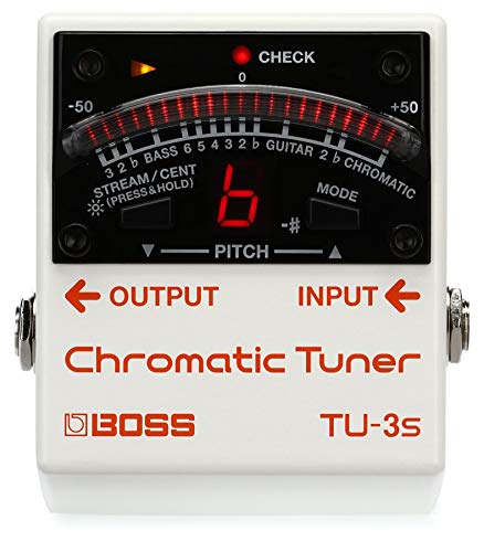 BOSS TU-3S Chromatisches Tuner Pedal, 21-Segment LED-Anzeige mit einstellbarer Helligkeit von BOSS