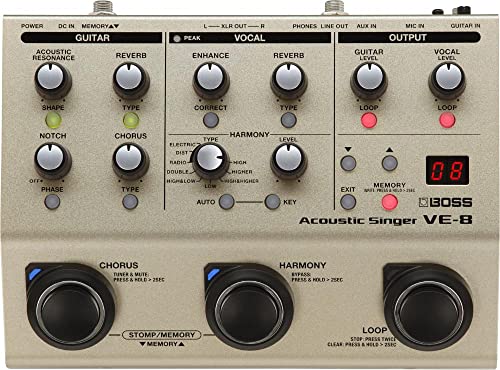 BOSS VE-8 Acoustic Singer | Kompakte All-In-One Preamp- und Effektlösung für singende Gitarristen | Erzeuge natürliche Harmonien in Echtzeit | Signalbearbeitung in Studioqualität | Looper BOSS VE-8 Acoustic Singer | Kompakte All-In-One Preamp- und Effektlösung für singende Gitarristen | Erzeuge natürliche Harmonien in Echtzeit | Signalbearbeitung in Studioqualität | Looper von BOSS