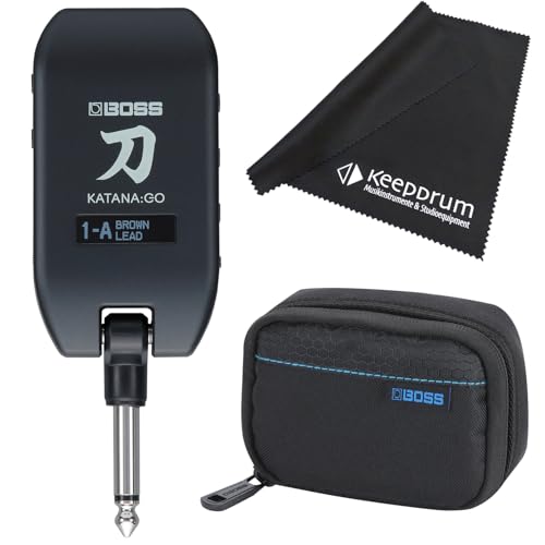 BOSS Katana GO Amp Plug Kopfhörer-Verstärker + CB-KTNGO Transport-Tasche + keepdrum Mikrofasertuch von BOSS