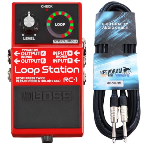 Boss RC-1 Loop Station Looper-Pedal + keepdrum Klinken-Kabel 3m von BOSS