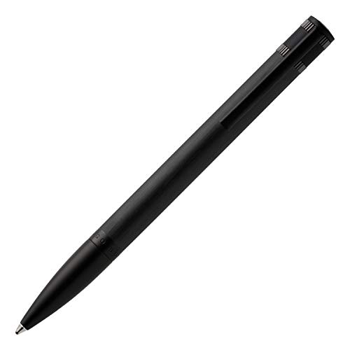 Hugo Boss Kugelschreiber Explore Brushed Black in elegantem Schwarz, moderner Kugelschreiber in klassischem und abgerundetem Design, HST0034A, 1 Stück (1er Pack) von BOSS