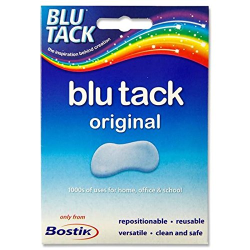 12 (Full Box) Blu Tack Paket Blau TAC wiederverwendbar Putty wiederverwendbar Klebstoff Sticky New von BOSTIK
