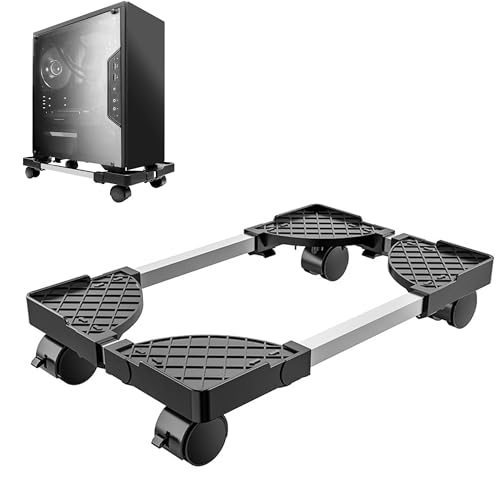 BOTEWO Mobiler Aluminium CPU Ständer für PC: PC Tower Ständer - Computer Rollwagen, Computerständer mit Rollen von BOTEWO
