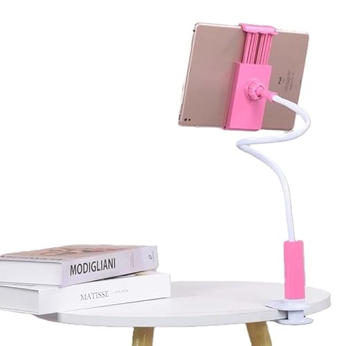 Halterung Tablet Bett, 360°Flexible Schwanenhals Tablet Halterung, Handy Halterung Bett Tablethalterung Tablet Halter für ipad/Galaxy Tabs/Kindle Fire, 4-10.6 Zoll Handys und Tablets (Pink, 100cm) von BOTOING
