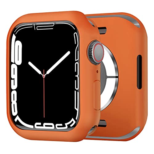 BOTOMALL Kompatibel mit Apple Watch Hülle 41 mm Serie 9 (2023) Serie 8 Serie 7, weich, flexibel, TPU, dünn, leicht, schützender Stoßfänger für iWatch [ohne Bildschirm] – Orange von BOTOMALL