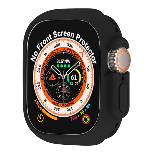 BOTOMALL Kompatibel mit Apple Watch Hülle Ultra 2 / Ultra 49 mm, weich, flexibel, TPU, dünn, leicht, schützender Stoßfänger für iWatch [kein Bildschirm] – Schwarz von BOTOMALL
