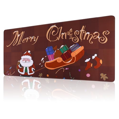 BOUNDLESS Weihnachtliches Gaming-Mauspad, Weihnachtsmann, Schreibtischunterlage für PC, Laptop, Homeoffice und Büro, großes Mauspad (80 cm x 40 cm) von BOUNDLESS