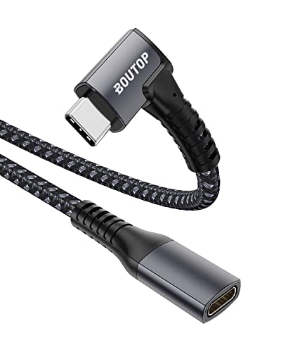 BOUTOP USB C Verlängerung 1,5M - USB 3.2 Typ C Winkel Verlängerungskabel Unterstützt 100W PD schnelles Laden&10Gpbs 4K@60Hz Video Kabel Kompatibel mit MacBook Pro/Air, iPad Pro/Air, Galaxy S22/S21/S20 von BOUTOP