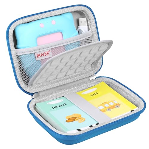 BOVKE Etiketten Drucker Fall für 2022 Phomemo D30 D35 Smart Bluetooth Etikettendrucker, Etikettendrucker Handheld Aufkleber Mini Aufbewahrungshalter passt Rollendrucker Papierband und USB-Kabel, blau von BOVKE