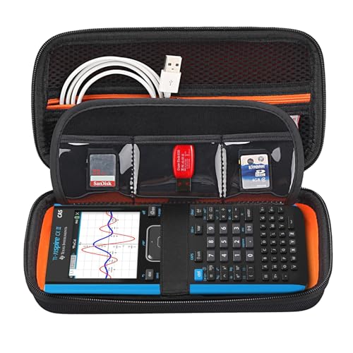 BOVKE Graphing Calculator Carrying Case Ersatz für Texas Instruments TI-Nspire CX CAS/CX II CAS Color Graphing Calculator und mehr - Extra Mesh Tasche für USB Kabel und anderes Zubehör, Schwarz von BOVKE