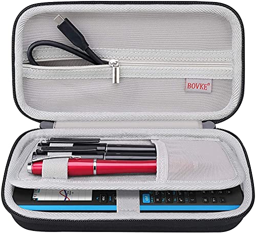 BOVKE Hard Travel Case für Texas Instruments Ti-84 Plus CE/TI-83 Plus CE Farbgrafikrechner, Großes Reißverschlussfach für USB-Kabel, Handbuch, Bleistift und anderes Zubehör, Schwarz von BOVKE