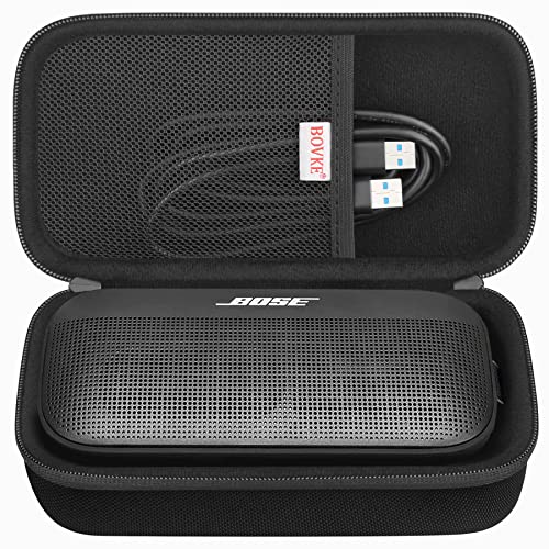 BOVKE Hard Travel Lautsprecher Case für Bose New SoundLink Flex Lautsprecher (2nd Gen) / Bose SoundLink Flex Bluetooth Portable Lautsprecher, Extra Mesh Tasche für Ladegerät, Ladekabel, Schwarz BOVKE Hard Travel Lautsprecher Case für Bose New SoundLink Flex Lautsprecher (2nd Gen) / Bose SoundLink Flex Bluetooth Portable Lautsprecher, Extra Mesh Tasche für Ladegerät, Ladekabel, Schwarz von BOVKE