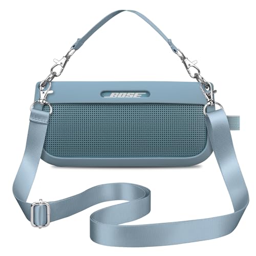 BOVKE Silikon Case Cover kompatibel mit Bose SoundLink Flex Bluetooth Portable Lautsprecher, weiche schützende Silikon Hülle für Bose SoundLink Flex Wireless Lautsprecher mit 3-Riemen, Blau BOVKE Silikon Case Cover kompatibel mit Bose SoundLink Flex Bluetooth Portable Lautsprecher, weiche schützende Silikon Hülle für Bose SoundLink Flex Wireless Lautsprecher mit 3-Riemen, Blau von BOVKE