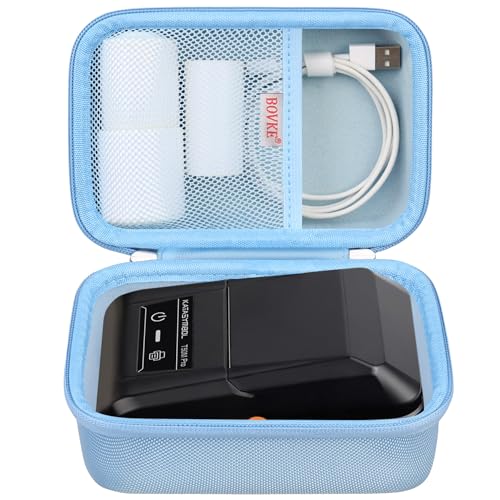 BOVKE Tragetasche Kompatibel mit SUPVAN T50M Pro Bluetooth Label Maker Maschine, T50M Pro Portable Inkless Labeler Halter mit Extra Platz für Label Maker Tapes, Kabel, Blau von BOVKE