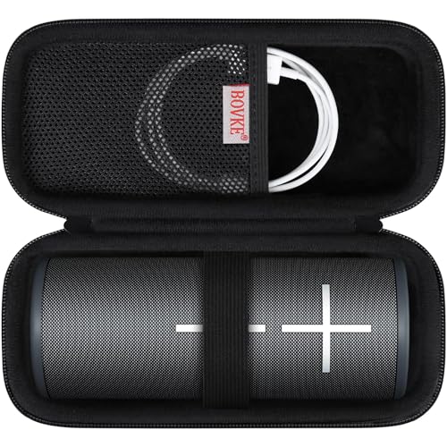 BOVKE Travel Case Kompatibel mit Ultimate Ears Boom 4 Portable wasserdichte Bluetooth Wireless Lautsprecher, Boom 4 Halter mit Mesh Tasche für Ladekabel, Schwarz+Schwarz BOVKE Travel Case Kompatibel mit Ultimate Ears Boom 4 Portable wasserdichte Bluetooth Wireless Lautsprecher, Boom 4 Halter mit Mesh Tasche für Ladekabel, Schwarz+Schwarz von BOVKE