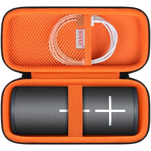 BOVKE Travel Case Kompatibel mit Ultimate Ears Boom 4 Portable wasserdichte Bluetooth Wireless Lautsprecher, Boom 4 Halter mit Mesh Tasche für Ladekabel, schwarz BOVKE Travel Case Kompatibel mit Ultimate Ears Boom 4 Portable wasserdichte Bluetooth Wireless Lautsprecher, Boom 4 Halter mit Mesh Tasche für Ladekabel, schwarz von BOVKE
