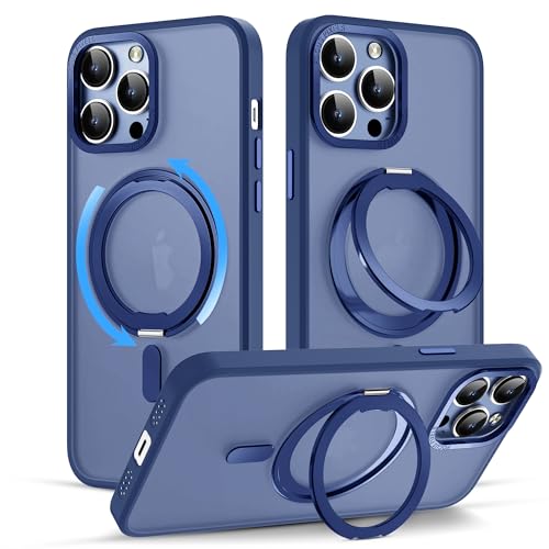 Schutzhülle für iPhone 12 Pro Max mit magnetischem, unsichtbarem Ständer, militärischer Fallschutz, kompatibel mit MagSafe, tolles Griffgefühl, stoßfest, schlank, strapazierfähig, transparent von BOVOGAVA